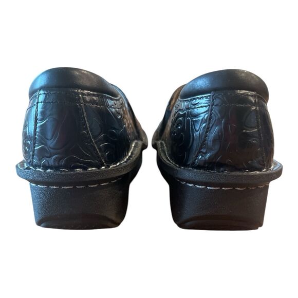 Alegria Deb 531 Debra Rose Embossed Black Leather Shoes Size 38 - 8-8.5 US - Picture 6 of 16